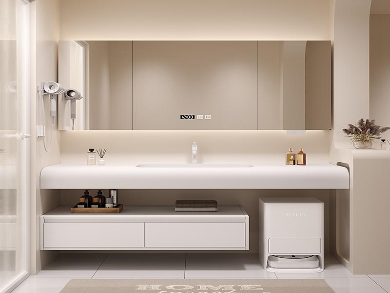 Luxuriöser Wand-WC-Waschtisch, Waschbecken, Badezimmerschrank mit intelligentem Spiegel, Badezimmer-Spiegelschrank zur Wandmontage