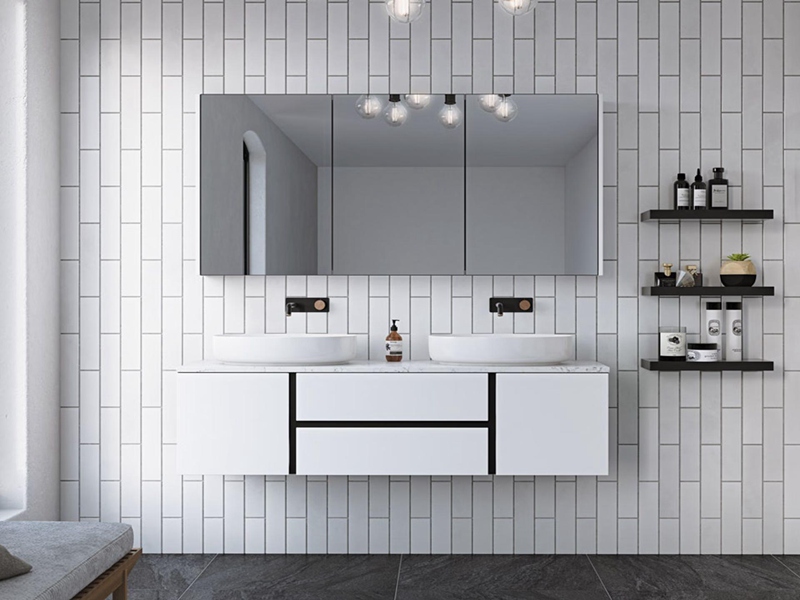 Schlichter Badezimmer-Waschtisch aus Melamin im modernen Stil mit stilvoller Farbe