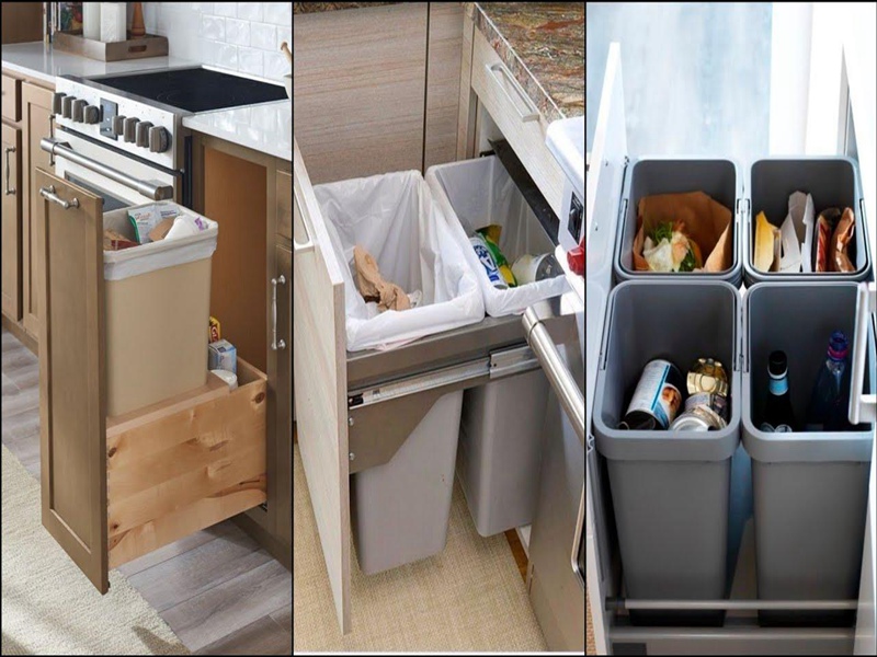 Müll- und Recyclingschublade von Küchenschränken