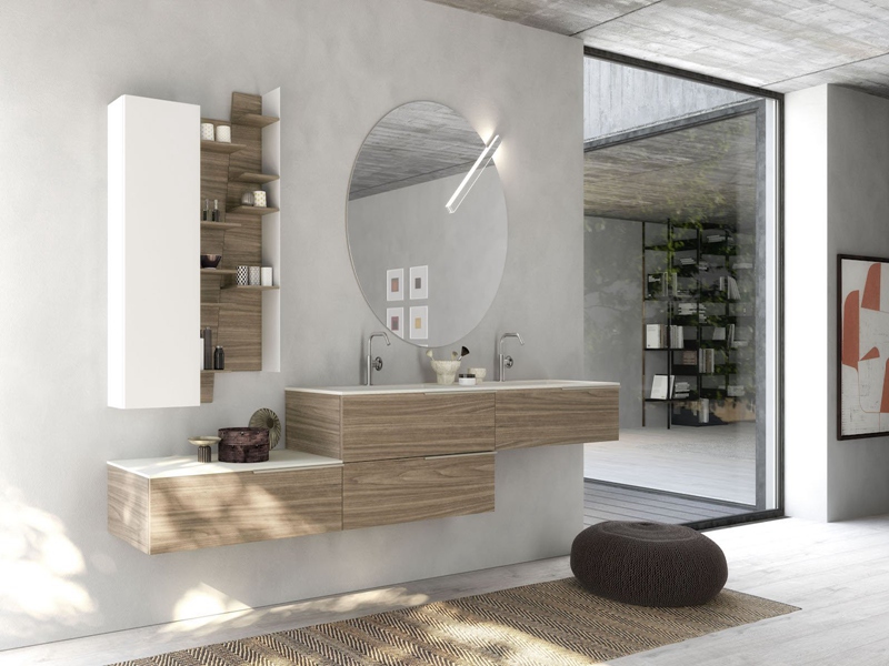 Kostenlose Designs für Badezimmer-Waschtischgriffe mit stilvoller Holzmaserung