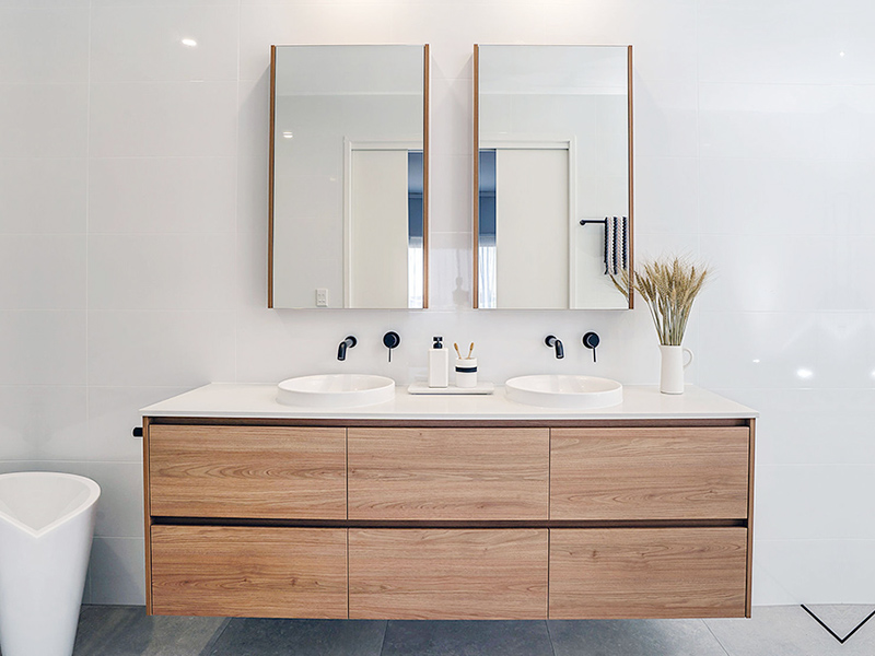 Double Sink Wood Bathroom Vanity