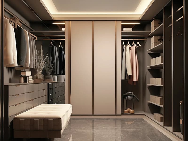  Cloakroom Wooden Walk-in Closet