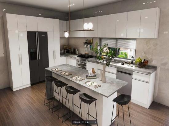 YALIG moderne Küchenschränke 2023 Luxus-Küchenoberschrank Speisekammer-Küchenschrank aus Massivholz