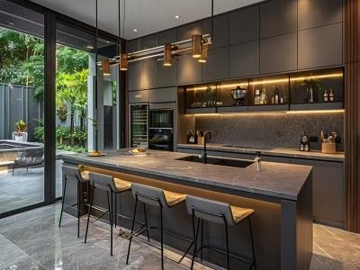 Lacquer Luxury kitchen Cabinets