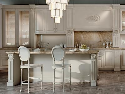 Classic European Style Lacquer White Kitchen Cabinets